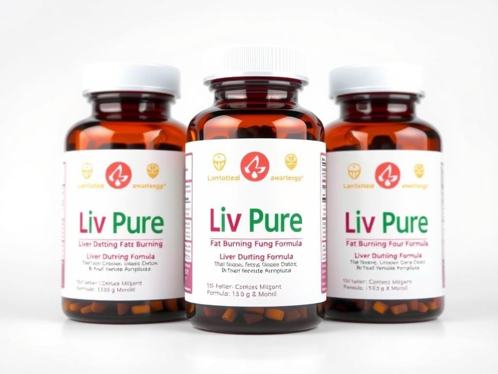 Three bottles of Liv Pure supplement