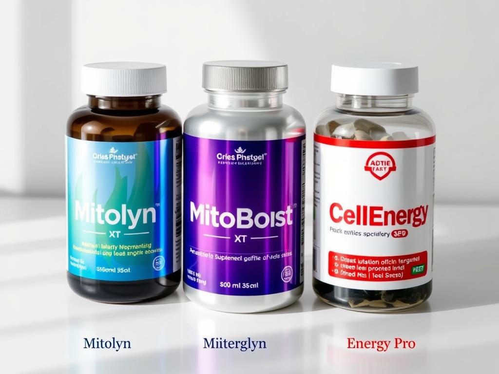 Visual comparison of Mitolyn, MitoBoost, and CellEnergy Pro supplements Visual comparison of Mitolyn, MitoBoost, and CellEnergy Pro supplements