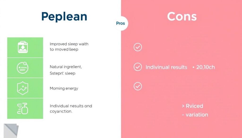 Visual comparison of Sleeplean pros and cons Visual comparison of Sleeplean pros and cons