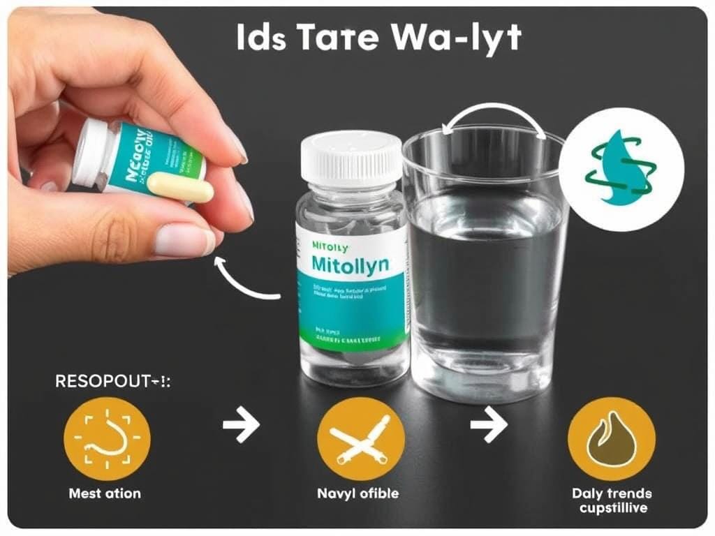 Visual guide showing how to take Mitolyn supplement
