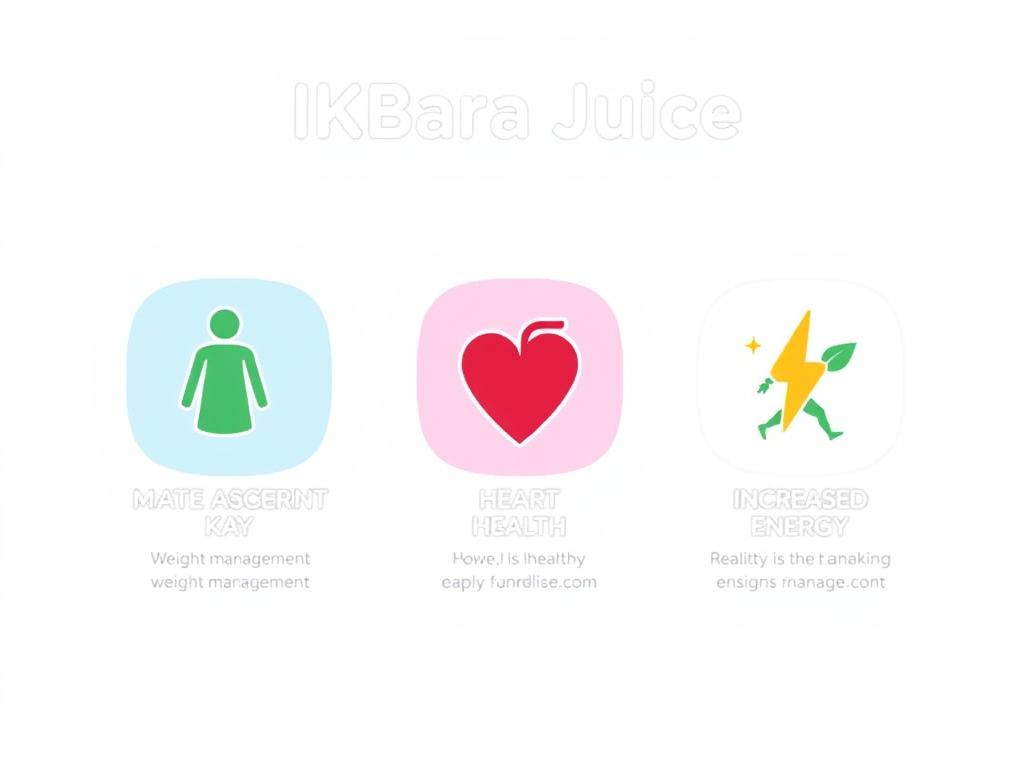 Visual representation of Ikaria Juice benefits showing weight management, heart health, and energy Visual representation of Ikaria Juice benefits showing weight management, heart health, and energy