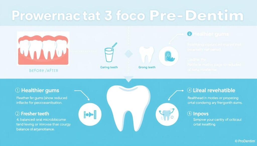 Visual representation of ProDentim's key benefits for oral health in 2025