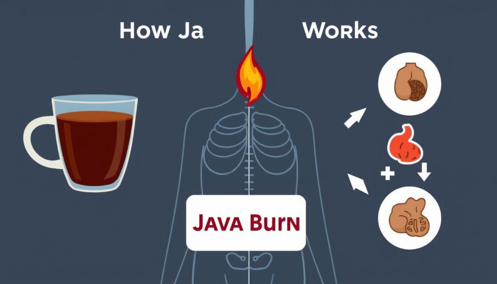 Visual representation of how Java Burn works with coffee to boost metabolism Visual representation of how Java Burn works with coffee to boost metabolism