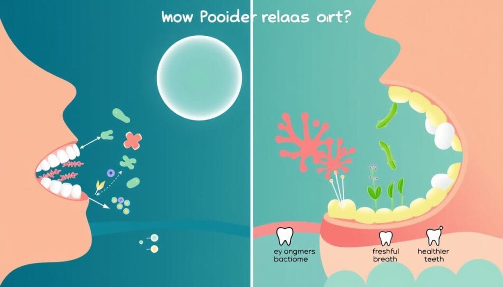 Visual representation of how ProDentim works to balance the oral microbiome