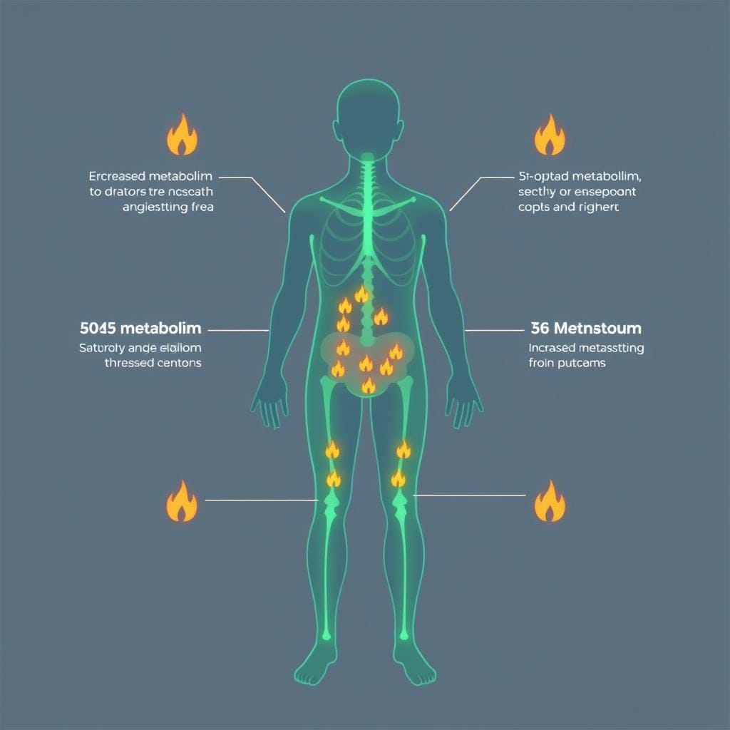 Visual representation of increased metabolism Visual representation of increased metabolism
