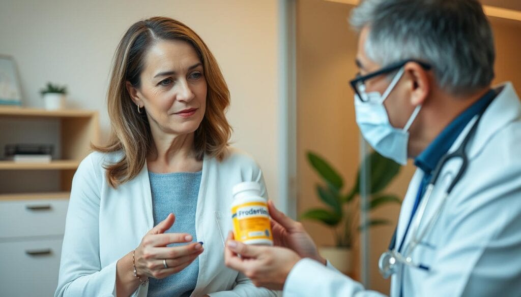 Woman discussing ProDentim with healthcare provider