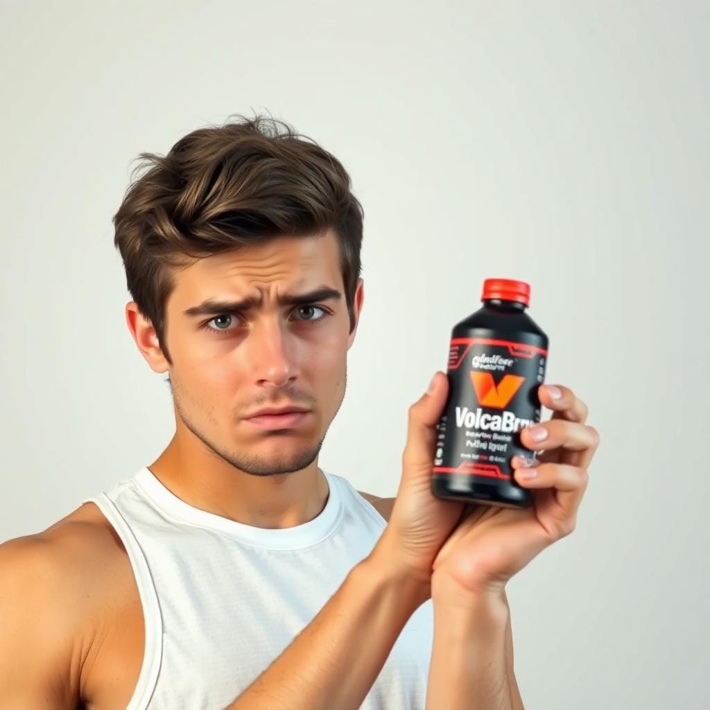 Young man looking disappointed with VolcaBurn results