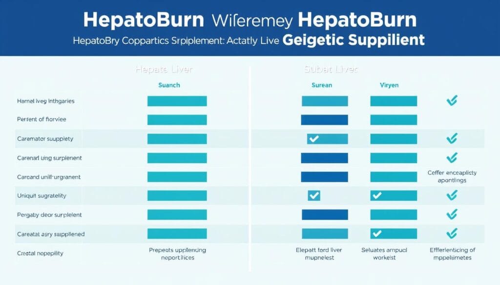 Comparison chart showing HepatoBurn against other liver detox supplements Comparison chart showing HepatoBurn against other liver detox supplements