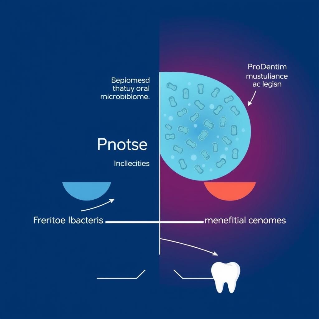 Illustration of ProDentim balancing the oral microbiome