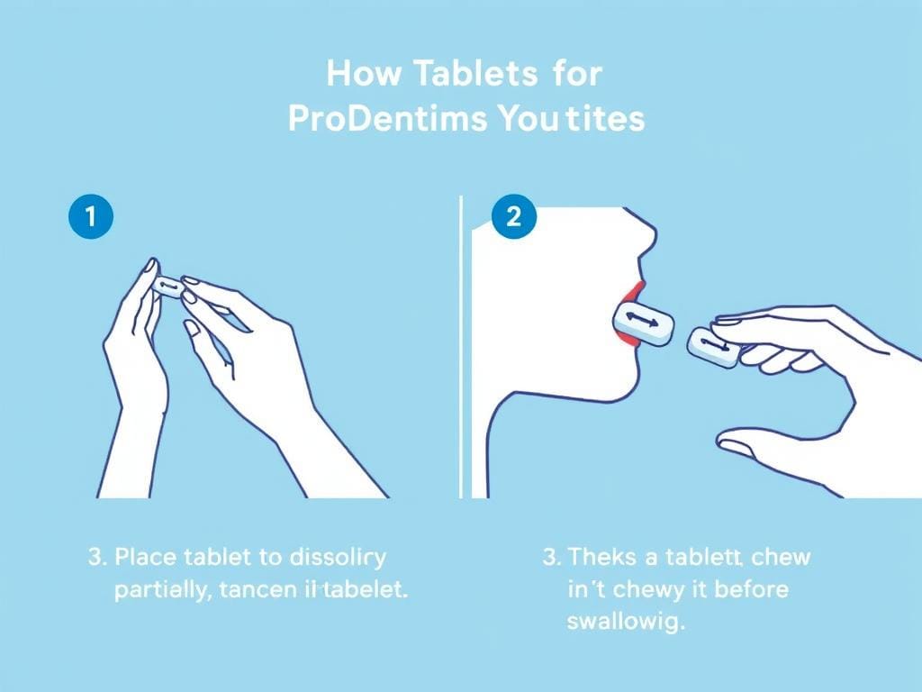 Illustration showing how to properly take ProDentim tablets