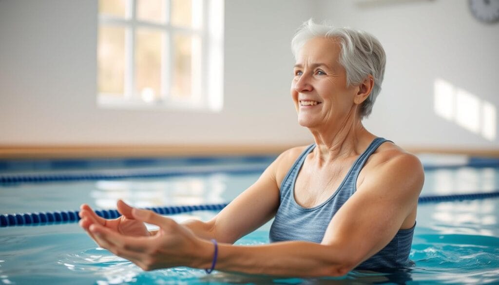 Person doing gentle joint-friendly exercises