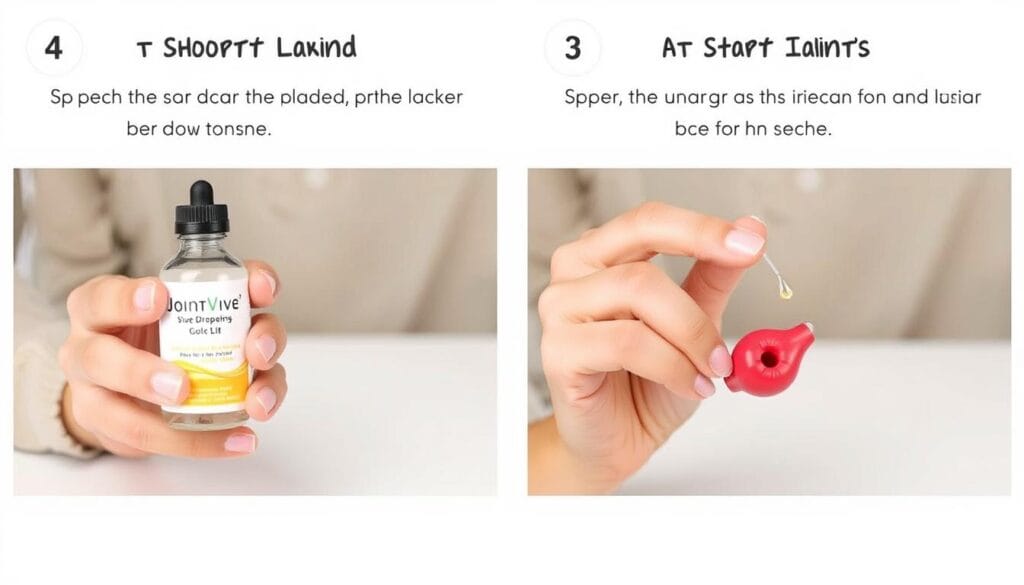 Step-by-step demonstration of how to use JointVive drops