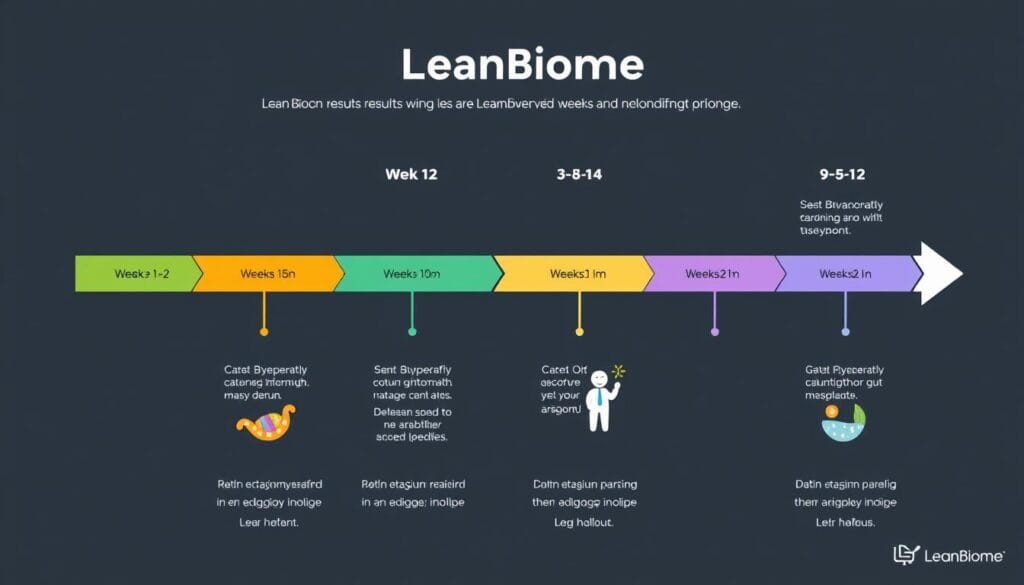 Timeline showing typical results progression with LeanBiome