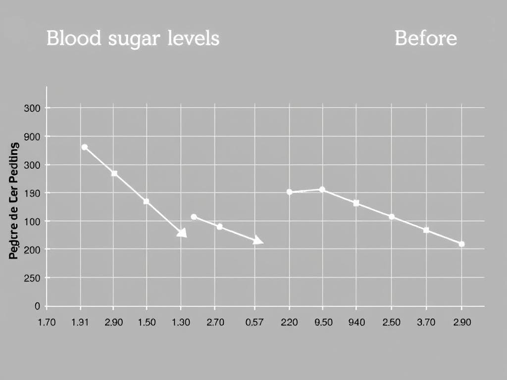 Chart showing SugarDef before and after blood sugar level improvements in real customers