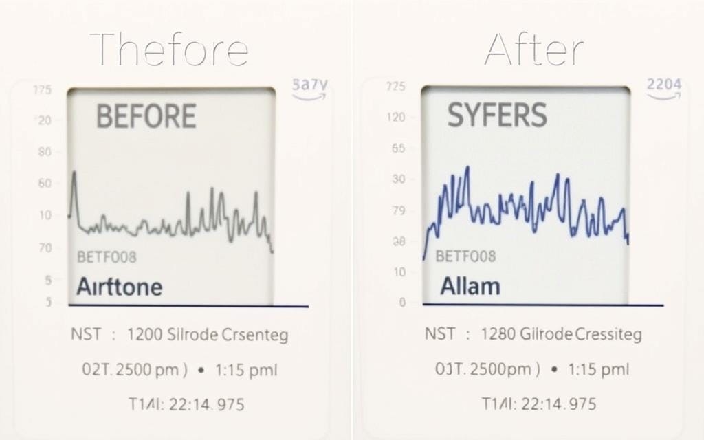 Comparison of blood sugar readings before and after using SugarDef