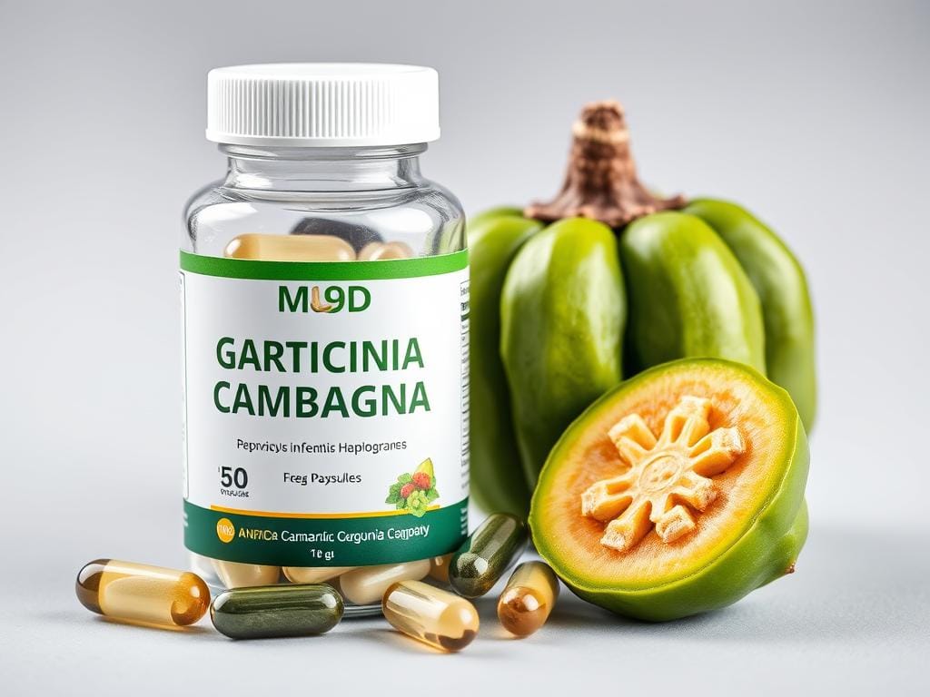 Garcinia cambogia fruit and supplement capsules