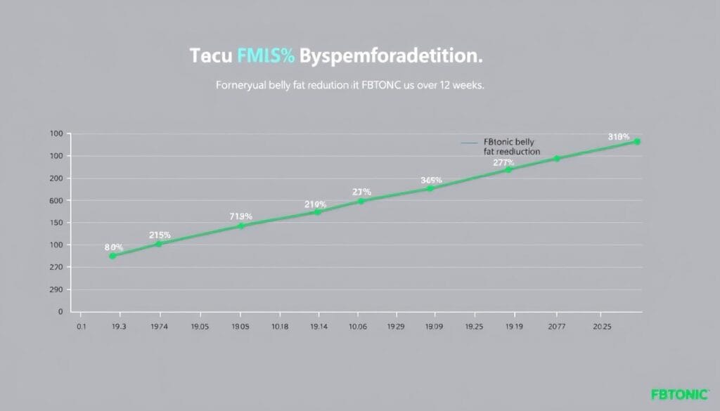 Graph showing typical belly fat reduction timeline with FBTONIC use