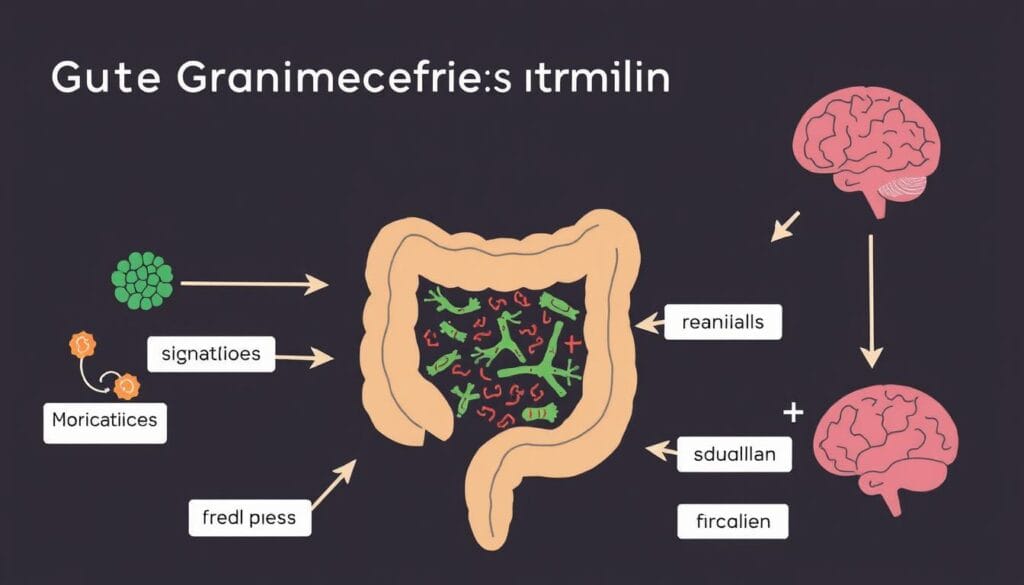 Illustration of gut microbiome influence on weight management and fat burning Illustration of gut microbiome influence on weight management and fat burning