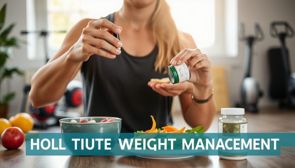 Person exercising while taking supplements as part of a holistic approach to weight loss