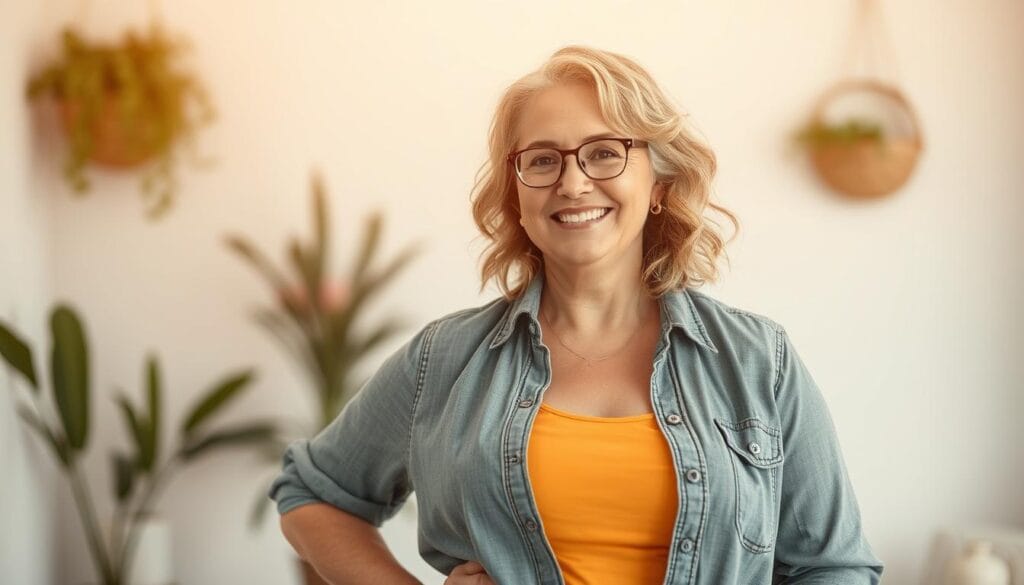 Person looking confident and healthy after successful weight management